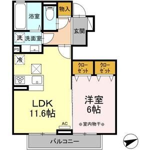 メルヴェーユ102号室 間取