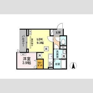 グラナーデ扇Ⅰ　A101号室 間取