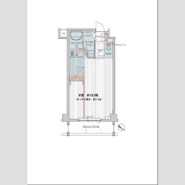 カスタリア三宿0307号室 間取り図