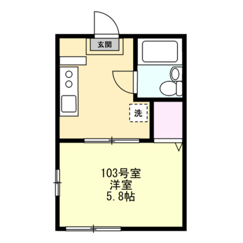 オーシャンフラット103号室 間取