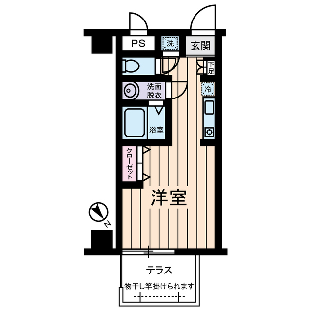 モノリス・ワン0104号室 間取