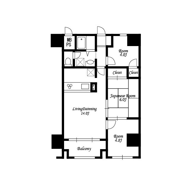 サンハイム清水0606号室 間取
