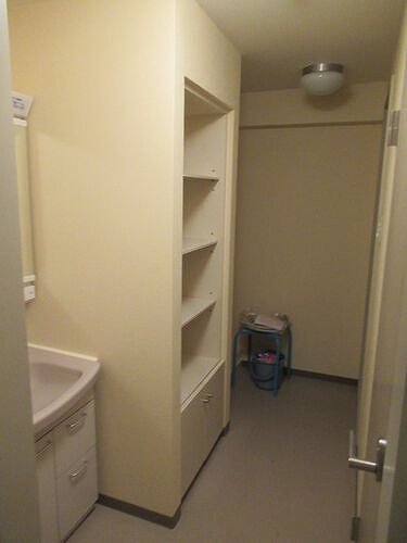 テレパレス船橋三咲Ａ棟5階 洗面所、収納　※同タイプ別部屋2021年6月撮影