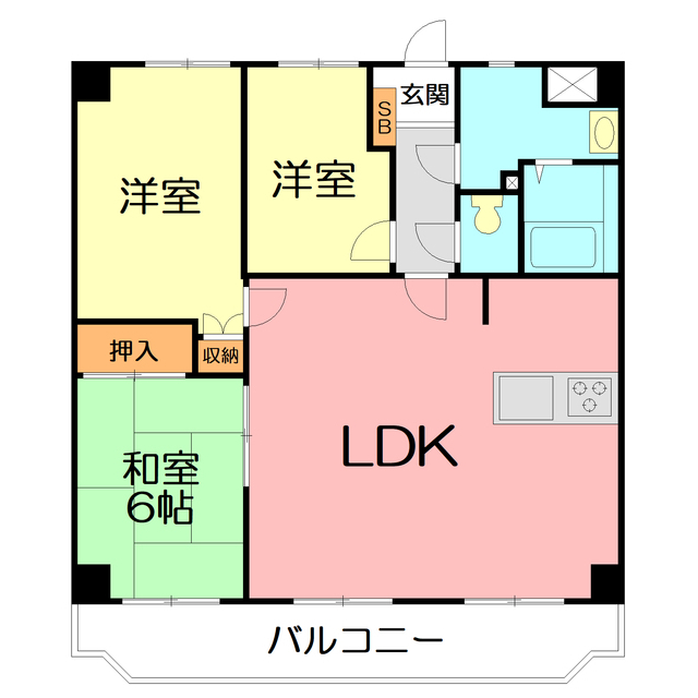 エクセル伊勢原402号室 間取