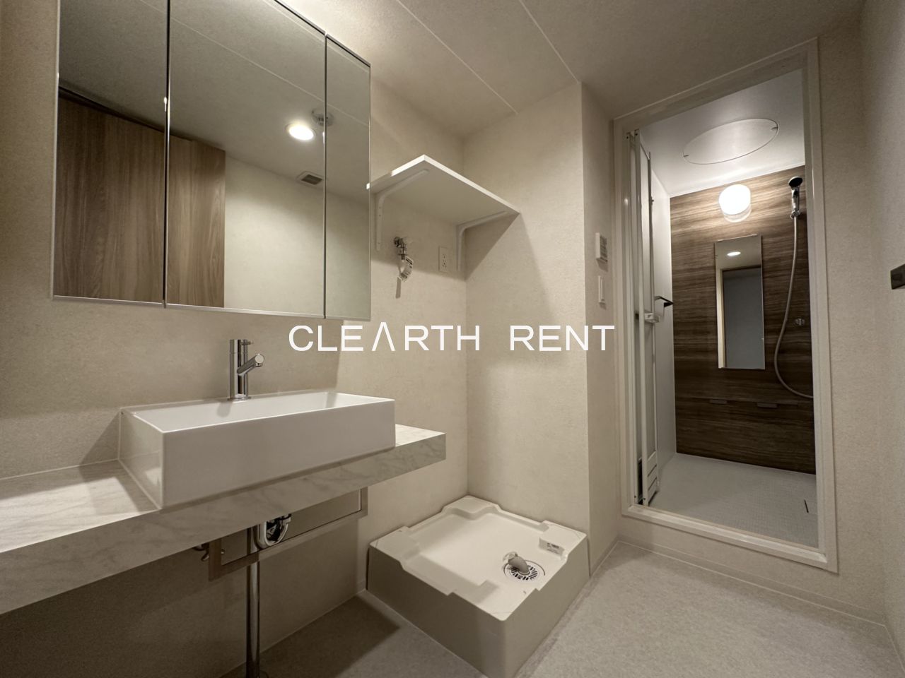 ＧＲＡＮ ＰＡＳＥＯ大井町3階 鏡裏収納もある独立洗面化粧台