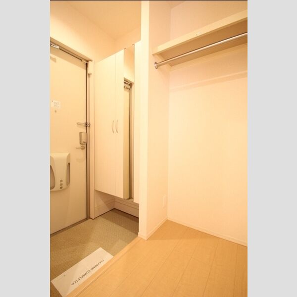 グリーン　パティオ 玄関にはトールタイプのシューズBOXとポールハンガーあり