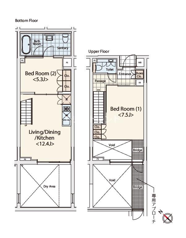 カスタリア初台Ⅱ1階 間取