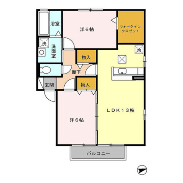 グリーンスクエア　D103号室 間取図