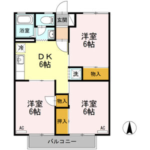 セジュール華仙201号室 間取