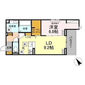 Cradle(クレイドル)101号室 間取