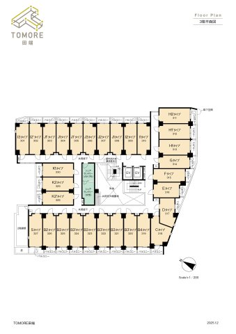 TOMORE田端315号室 3階平面図