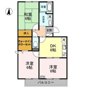 ウエストシティ　Ⅲ202号室 間取