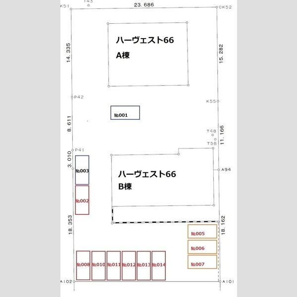 ハーヴェスト66　A 駐車場配置図