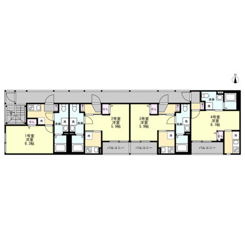 ベイルーム東本厚木203号室 間取