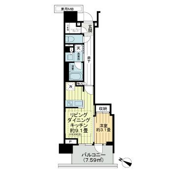プラウドシティ武蔵浦和ステーションアリーナ18階 間取