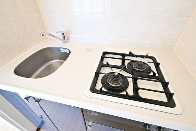 ドルチェ月島・弐番館11階 システムキッチン（2口ガスコンロ）