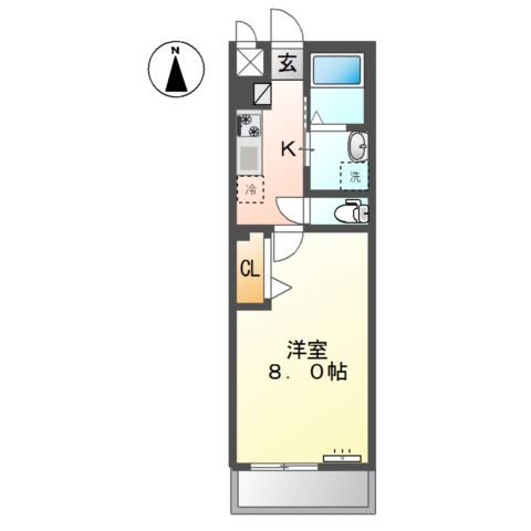 Ｒｅ-Ｃｈｉ 1ｓｔ206号室 間取