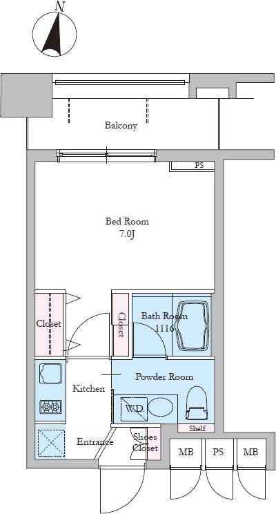 レジディア文京音羽Ⅱ8階 間取り