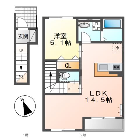 アイルトンハウス202号室 間取