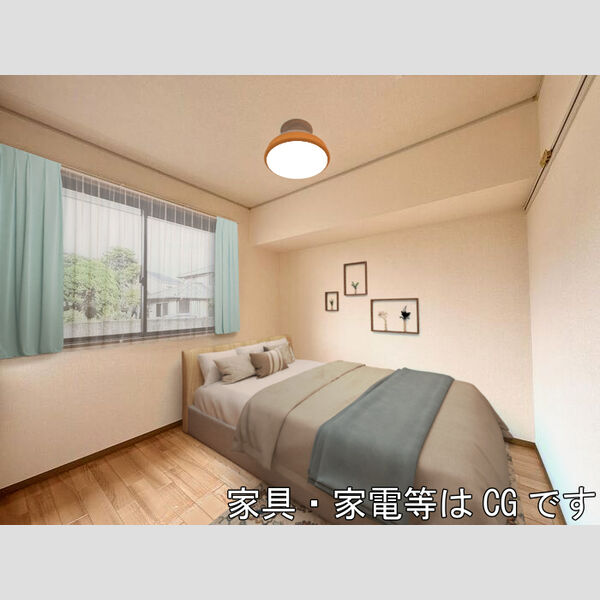 メゾンベール　B103号室 北側洋室　※家具・家電等はCGですが実寸サイズで作成しております。