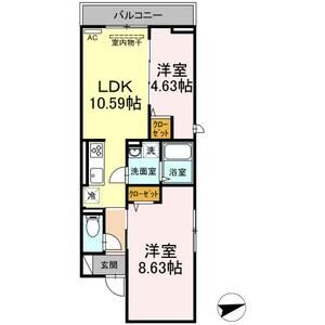 セジュール西台4201号室 間取