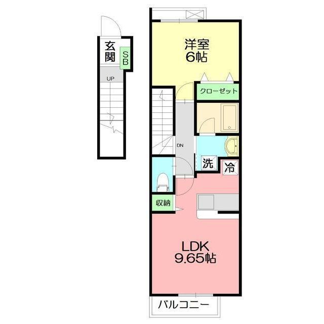 ベルグラース201号室 間取
