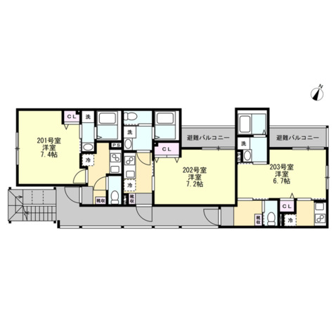 （仮称）辻堂元町アパート202号室 間取