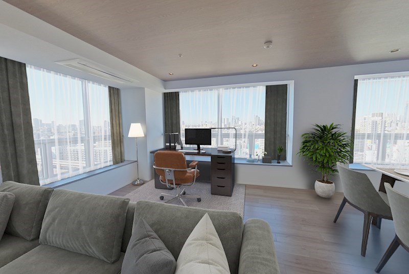 レジディアタワー麻布十番20階 リビング　※これはVR画像です。