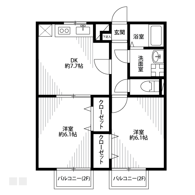 アムール HAPPINESS202号室 間取