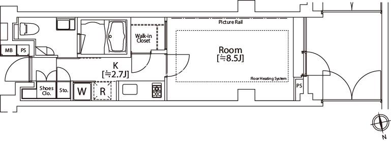 カスタリア市ヶ谷地下1階 間取