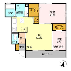 ルミナス松本105号室 間取