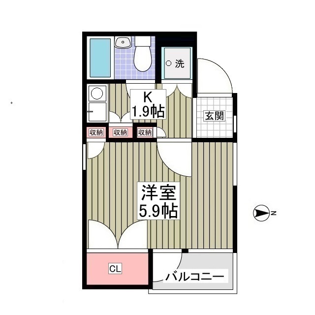 コパーズアプト宮前平103号室 間取