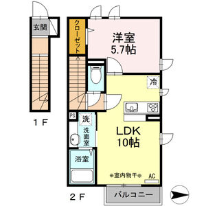 ルナマリア国立　B201号室 間取