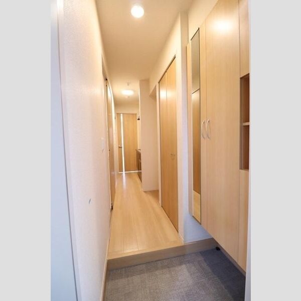 シエルメール 鏡付きトールタイプシューズBOXと廊下収納