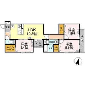 セレスティア西瑞江303号室 間取