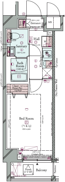 コンシェリア駒込 ＨＩＬＬＴＯＰ ＳＱＵＡＲＥ7階 スッキリとした間取り/インターネット無料の快適住空間