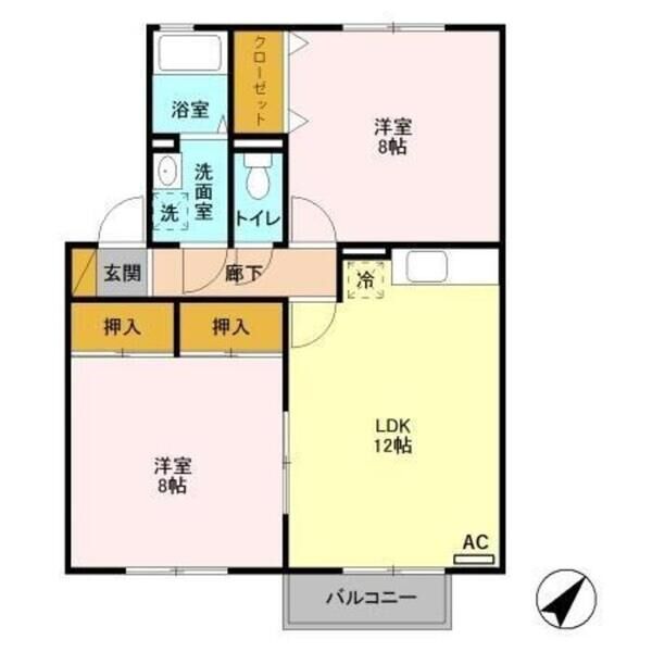 モンテ・ヴェルジェ202号室 間取図