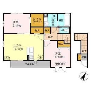 ベルクレスト　Ⅰ201号室 間取