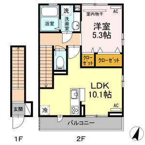 Casa Con Patio211号室 間取