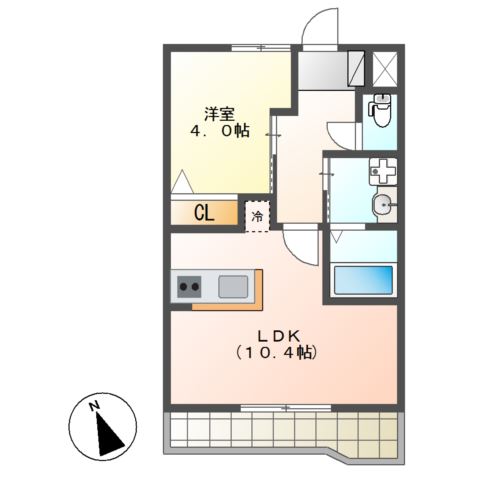 Ritz Elamica102号室 間取