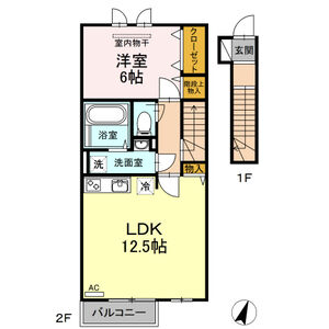 J・Court202号室 間取