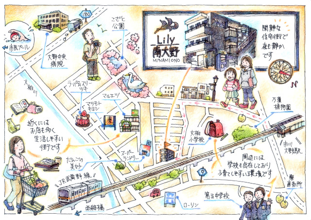 Lily南大野2階 周辺地図