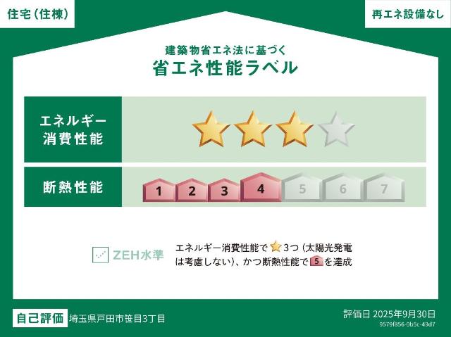 戸田市笹目３丁目新築アパート 省エネ性能ラベル
