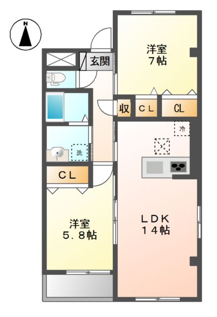 ブラン　メゾン201号室 間取