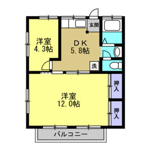 ブルーハイツ205号室 間取