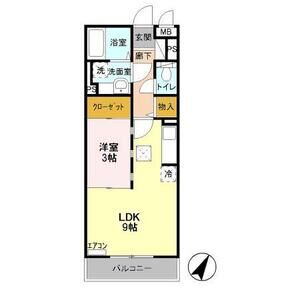 ジャルディネット102号室 間取