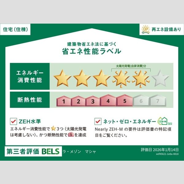 La Maison Masha201号室 省エネ性能ラベル(住棟)