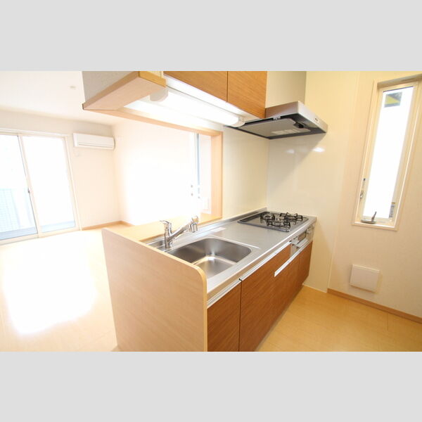 レイストリーフ103号室 キッチンはガス3口グリル付き!