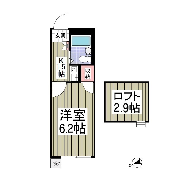 アルトーロ蒲生Ⅱ107号室 間取