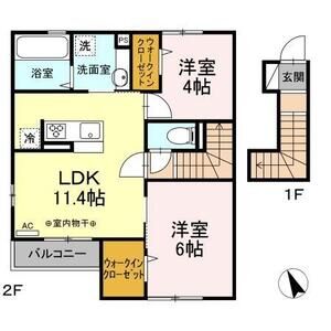 パレス・ポルテボヌール203号室 間取